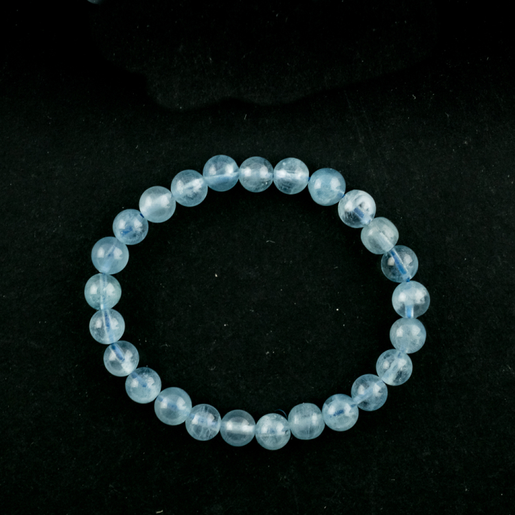 Bracelet Aigue-marine (part. traité) boule