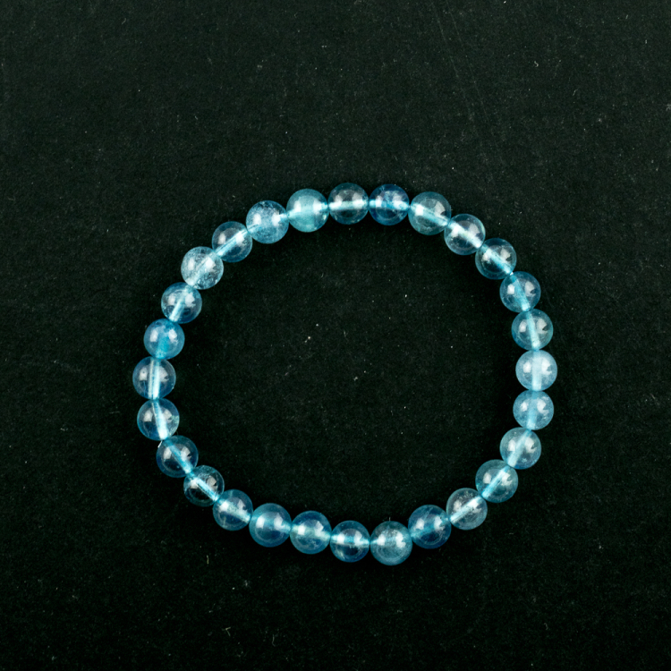 Bracelet Aigue-marine (part. traité) boule