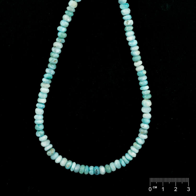 Rang Larimar rondelles facettées