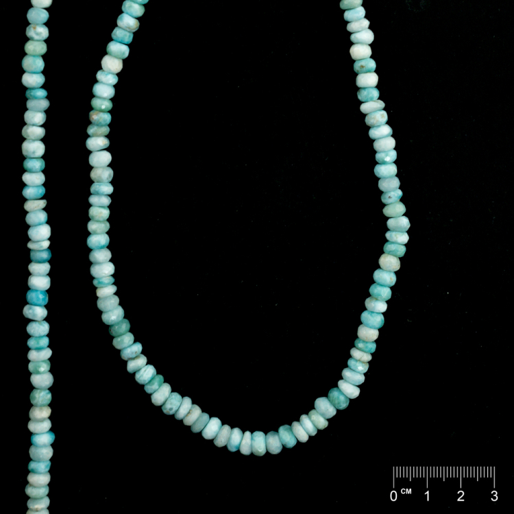 Kette Larimar Rondellen <strong>facettiert</strong> ca. 7x4mm/45cm,