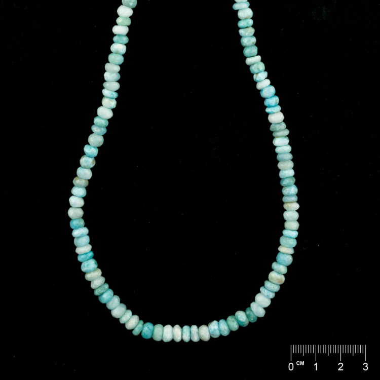 Chaîne Larimar rondelles facettées, env. 7x4mm/46cm,