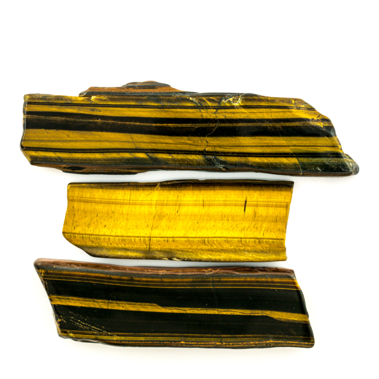 Plaque Œil de tigre, forme irrégulière, env. 10-17x3cm