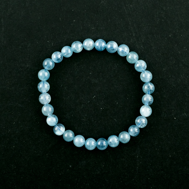 Bracelet Aigue-marine (part. traité) boule