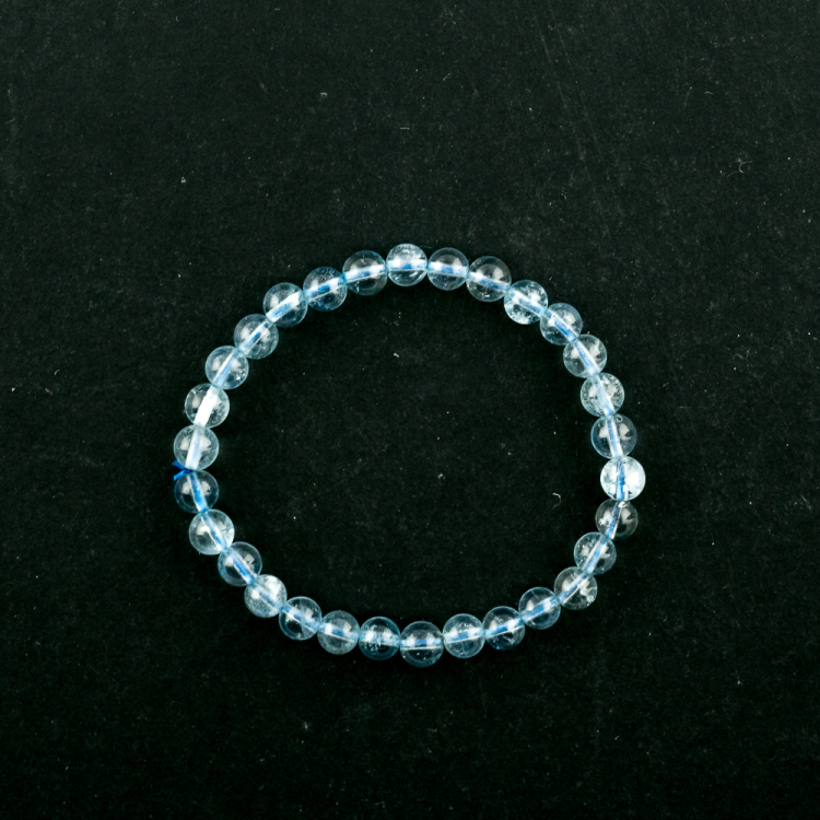 Bracelet Aigue-marine (part. traité) boule