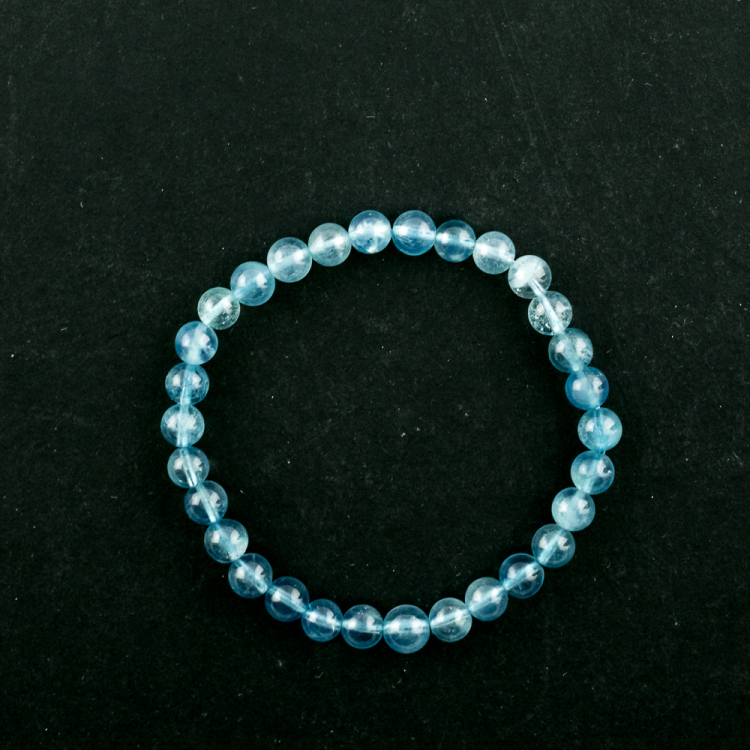 Armband Aquamarin (z.T. behandelt) Kugel