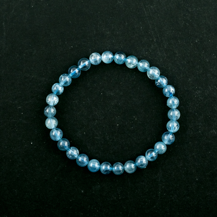 Bracelet Aigue-marine (part. traité) boule