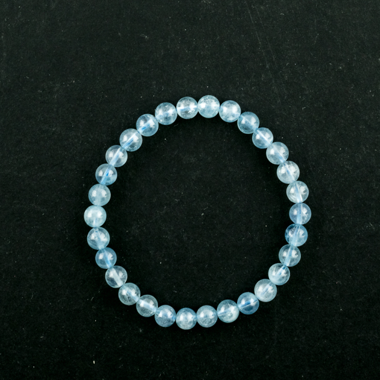 Bracelet Aigue-marine (part. traité) boule