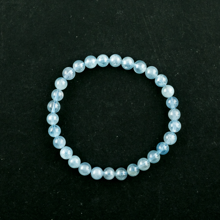 Bracelet Aigue-marine (part. traité) boule