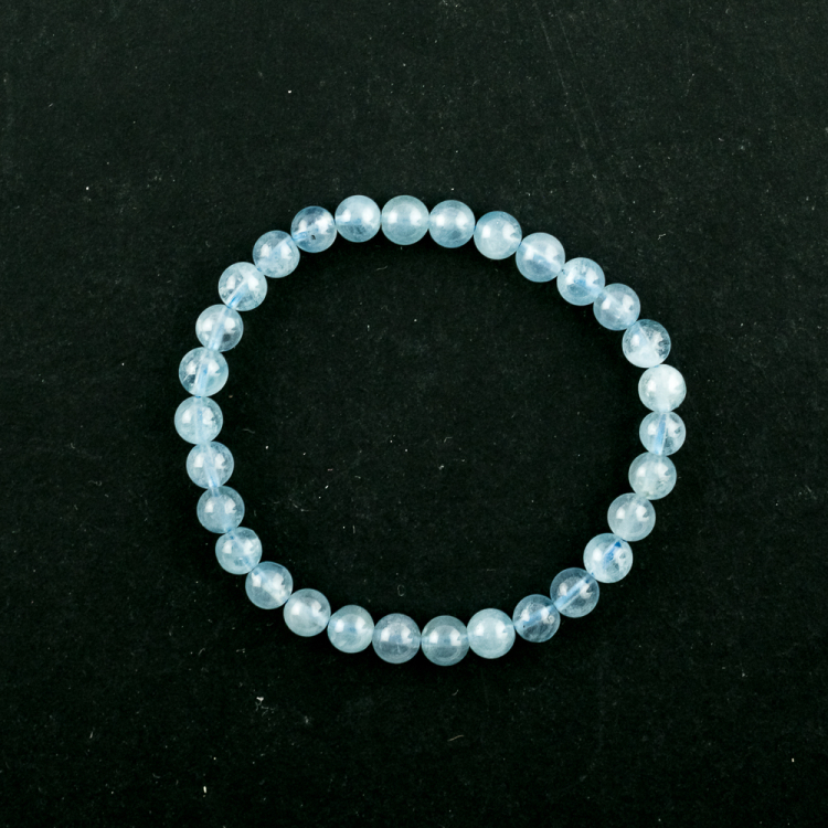 Bracelet Aigue-marine (part. traité) boule