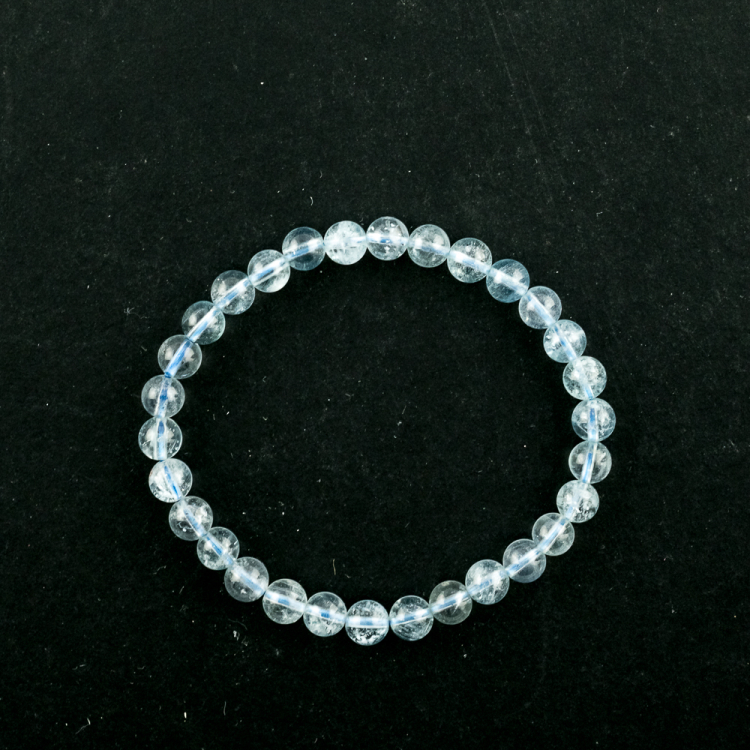 Bracelet Aigue-marine (part. traité) boule