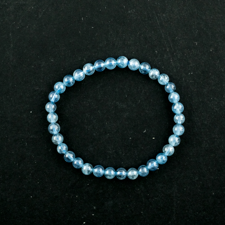 Bracelet Aigue-marine (part. traité) boule