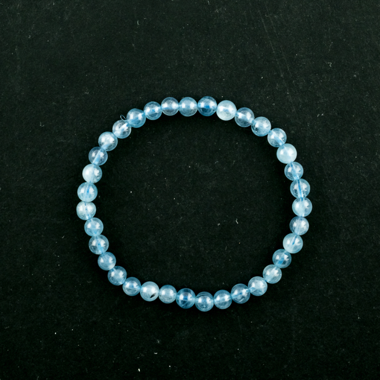 Bracelet Aigue-marine (part. traité) boule