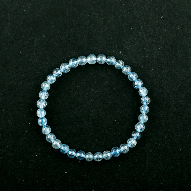 Bracelet Aigue-marine (part. traité) boule