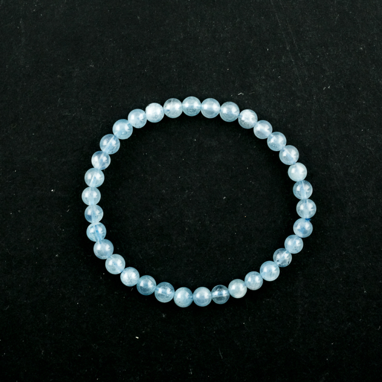 Bracelet Aigue-marine (part. traité) boule