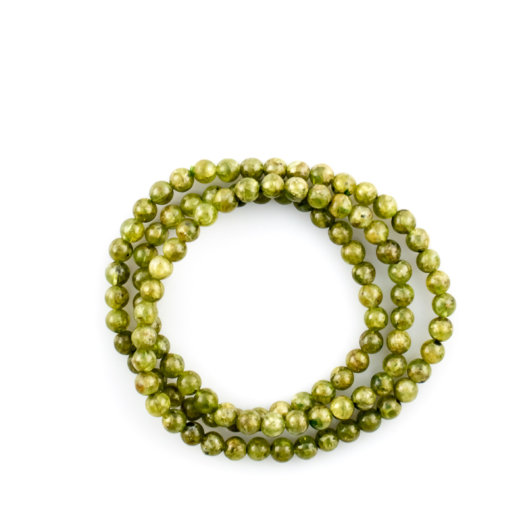 Armband 3-fach Elast Peridot Kugel