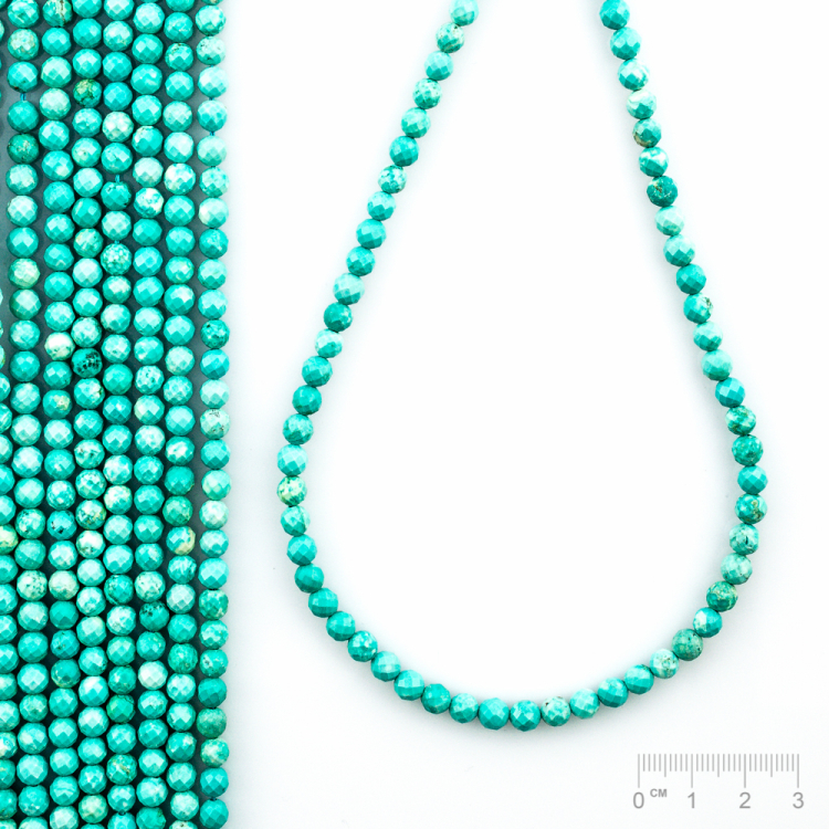 Rang Turquoise boule <strong>facetté</strong>