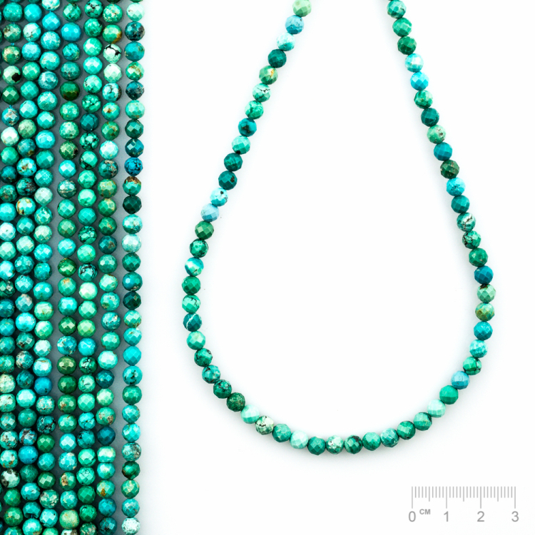 Rang Turquoise boule <strong>facetté</strong>