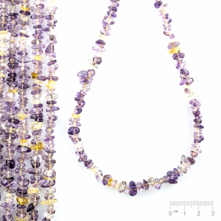 Strang Amethyst mit Citrin (behandelt) Splitter