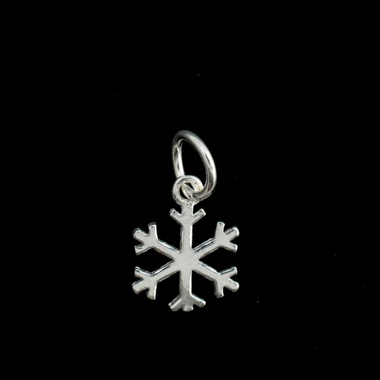 Pièce en argent 925 pendentif flocon de neige 8mm,