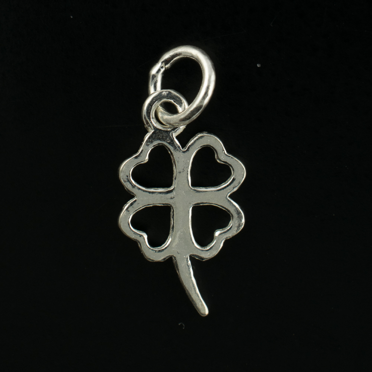 Pièce en argent 925 pendentif feuille de trèfle 16x9mm